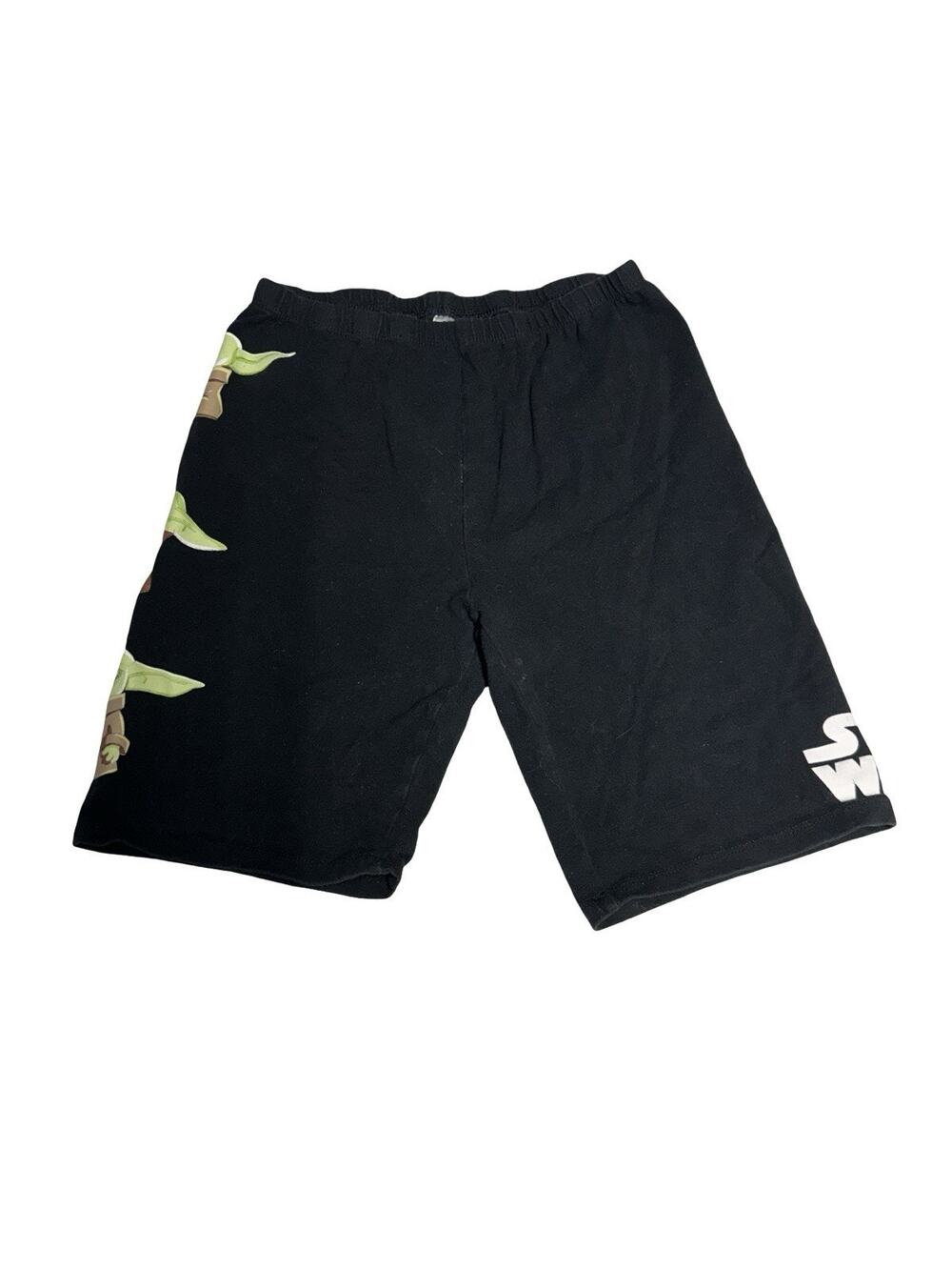 Star Wars Yoda Kids Large Bike Shorts Black Stretch Cotton Graphic Lucasfilm L